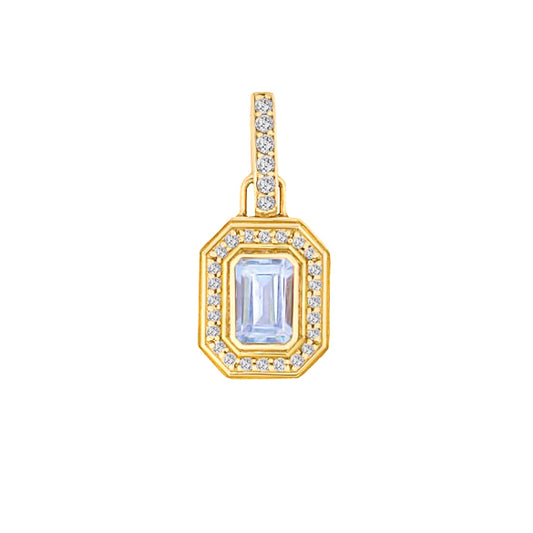 KANZ PENDANT CUSHION WITH DIAMONDS